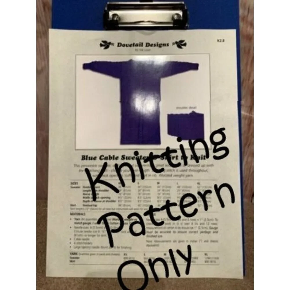 New 2001 Val Love for Dovetail Designs K2.8 Cable Sweater Skirt Knitting Pattern